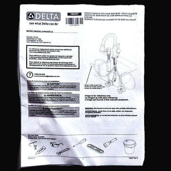 Delta Hazelwood Pull-Down Chrome Kitchen Faucet w/Soap Dispenser ~ NEW! O.B. - Picture 16 of 16